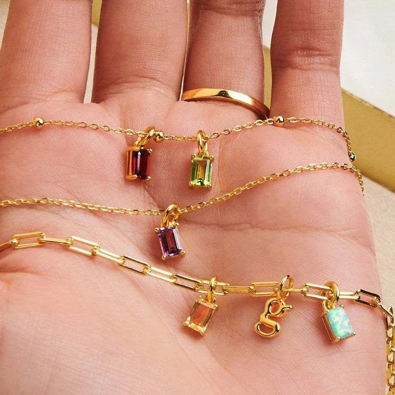 Женское колье из нержавеющей стали с цветным Цирконом