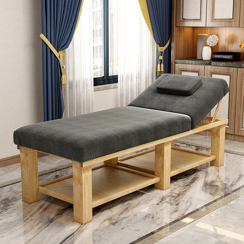

Solid Wood Folding Massage Tables Aesthetic Stretcher For Salon Portable Body Beds Simple Home Moxibustion Therapy Bed