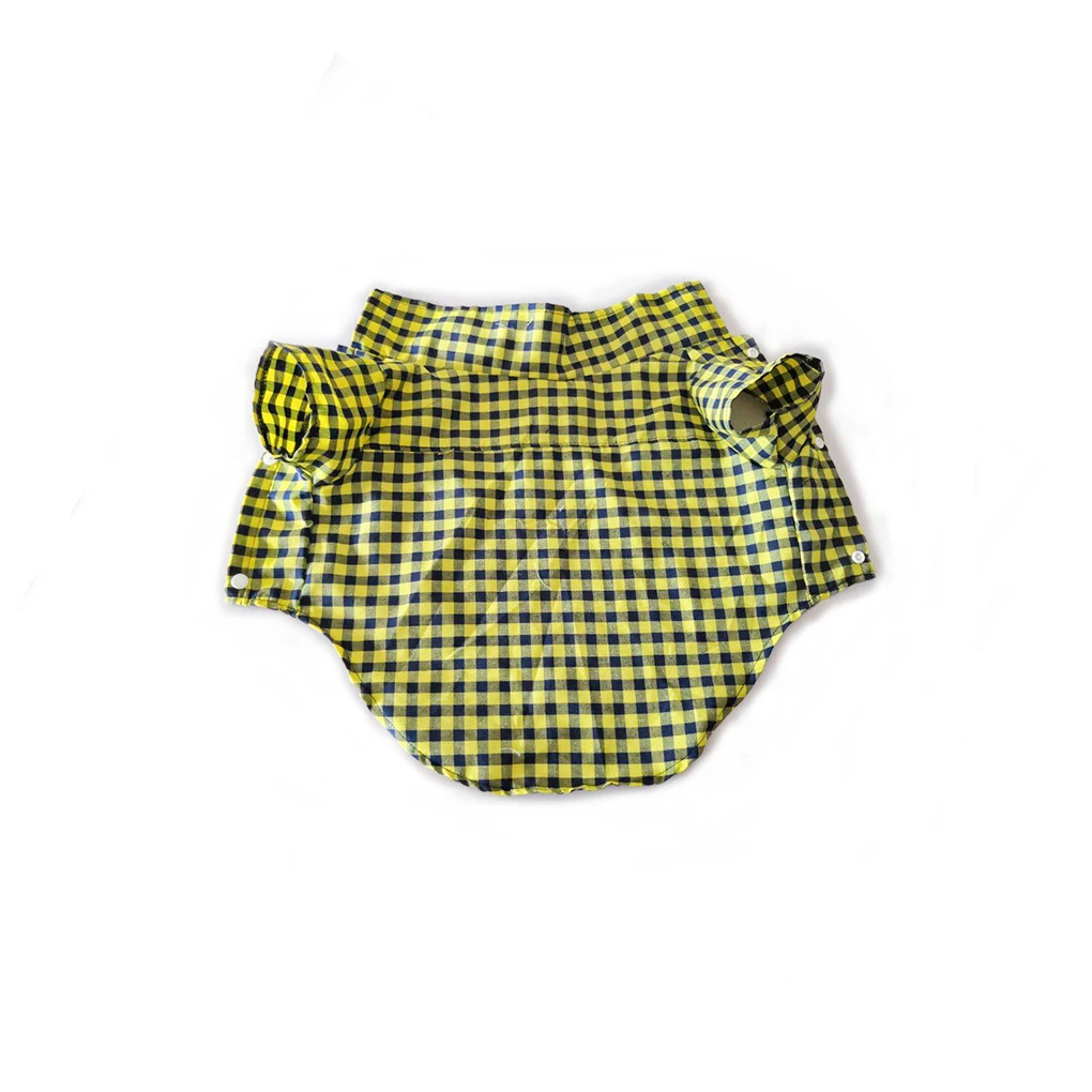 

1/2/3/5 Dog Shirt Keep Warm Puppies Apparel Four Seasons Breathable No Buckles Softness Pet Clothing Small Yellow Plaid S