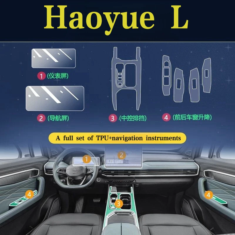 Защитная пленка против царапин из ТПУ для автомобильного GPS-навигатора двери