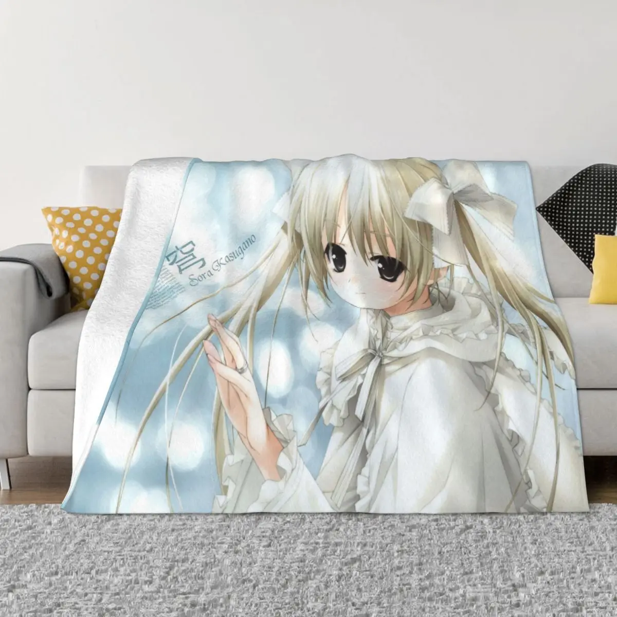 

Cute Yosuga No Sora Cartoon Blankets Fleece All Season Portable Super Warm Throw Blanket for Bed Couch Bedding Throws