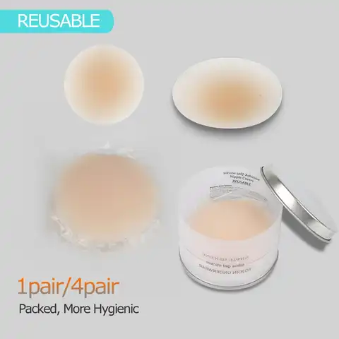 Reusable Invisible Silicone Nipple Cover Women's Breasts Stickers Invisible Bra Pad Pasties Self Adhesive Breast Cover Pasties