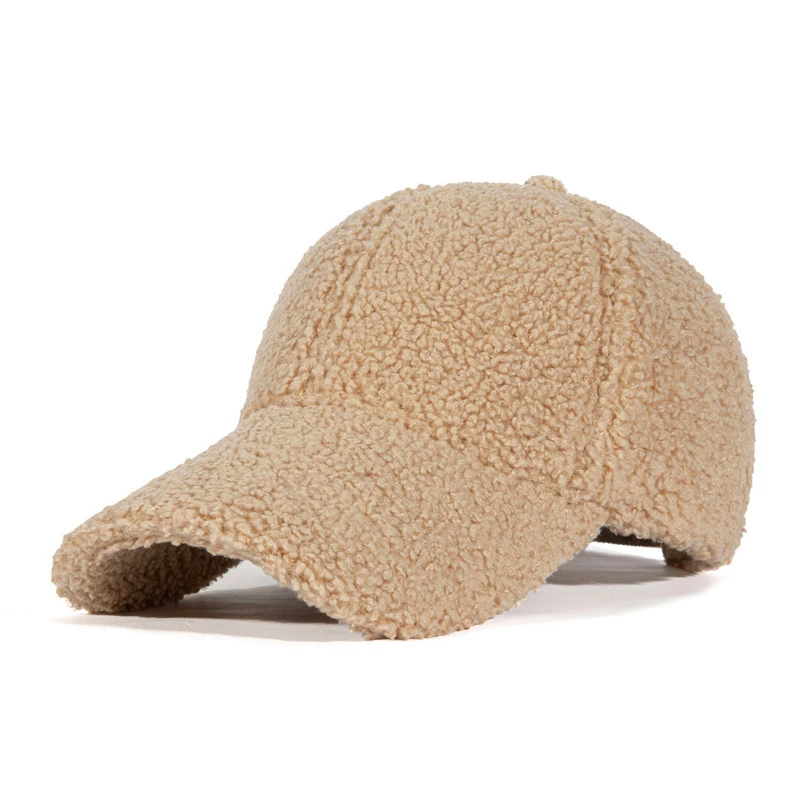 

Winter trend new lamb velvet baseball cap men and women fashion design outdoor riding travel hiking plus velvet warm sports hat