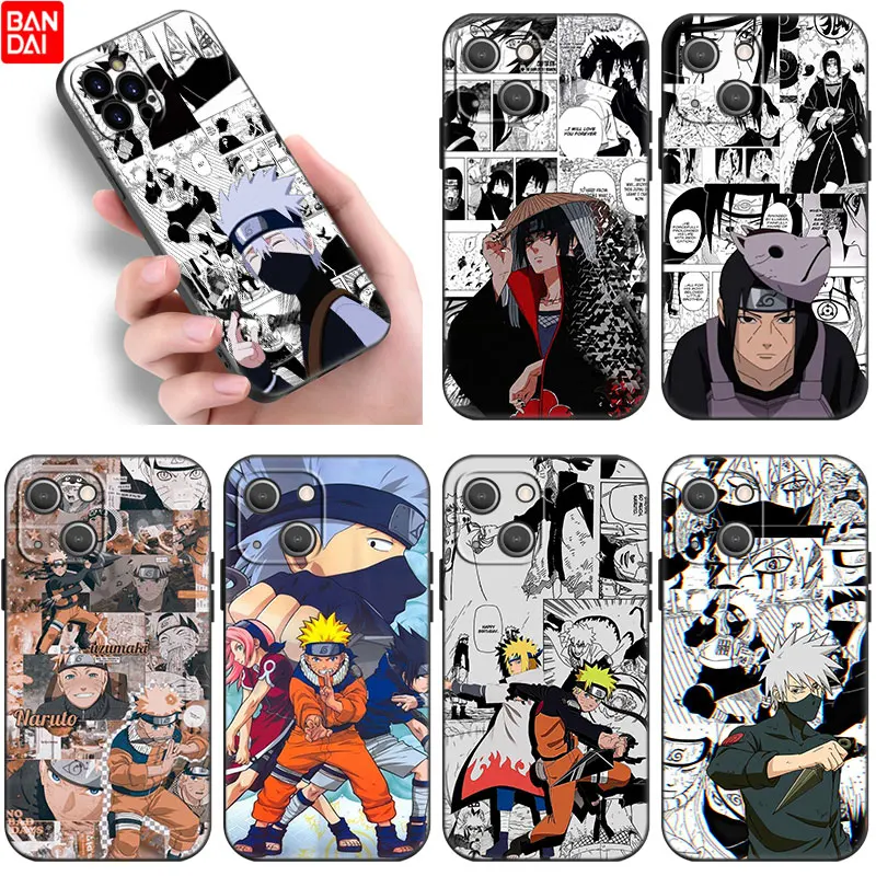 

Anime Naruto Uzumaki Uchiha Kakashi Case For Apple iPhone 11 12 13 Mini Pro 7 8 XR X XS MAX 6 6S Plus 5 5S SE 2020 Black Cover