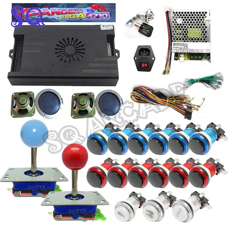 3D Pandora SAGA Box 4710  Arcade DIY Kit 5000 Game In 1 LED push button zippy joystick power supply for bartop machine cabinet