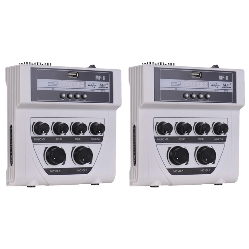 

Mini Portable Microphone Audio Mixer with USB DJ Sound Mixing Home Amplifier Console for Karaoke