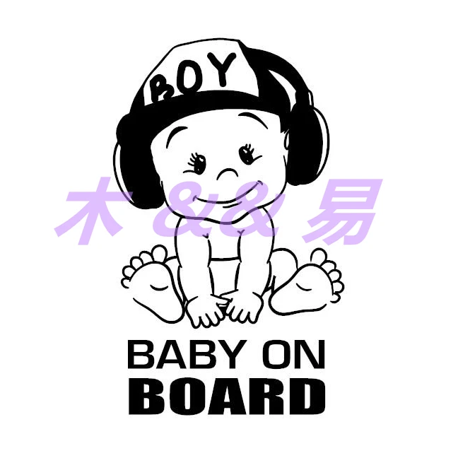 

Personality Color Picture Warning BABY ON BOARD Car Stickers Window Funny Cute Boy Vinyl Decals Acessories PVC