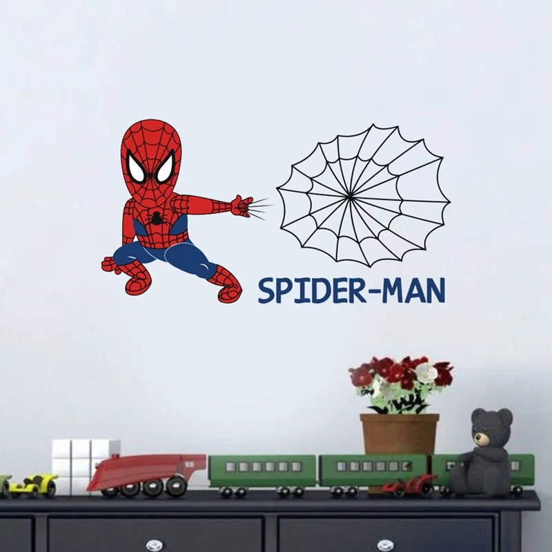 

Disney Spiderman Wall Stickers Kids Boys Rooms Children Bedroom Home Decor Wallpaper Vinyl Nursery Decals Decorations