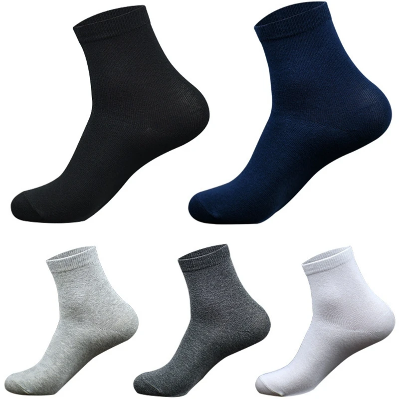 Warm Winter Mens Socks Men Short 100 Cotton Grey Black Off W