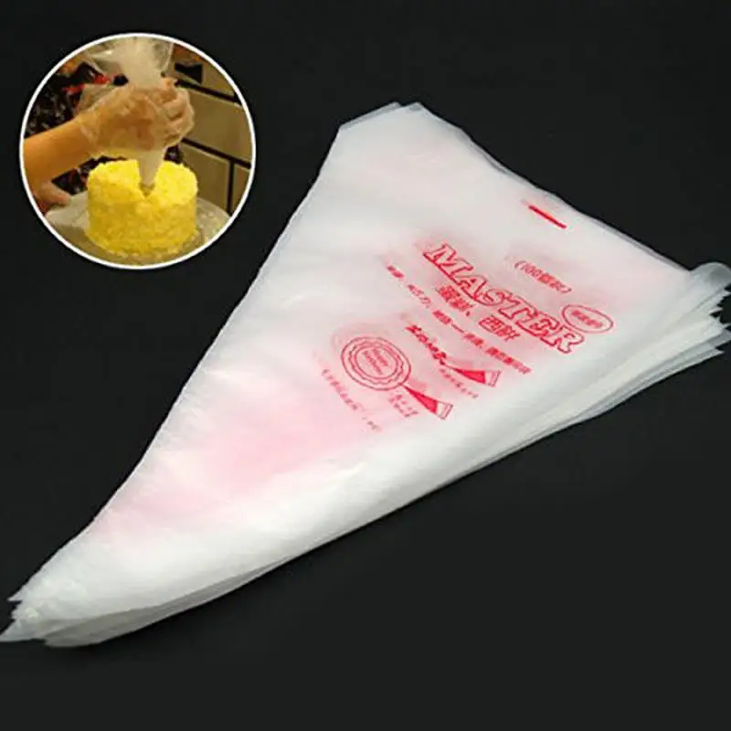 

100pcs Disposable Piping Bag Pastry Bag Icing Piping Fondant Cake Cream Bag Cupcake Decorating Tools Cake Nozzles Pastry Bags
