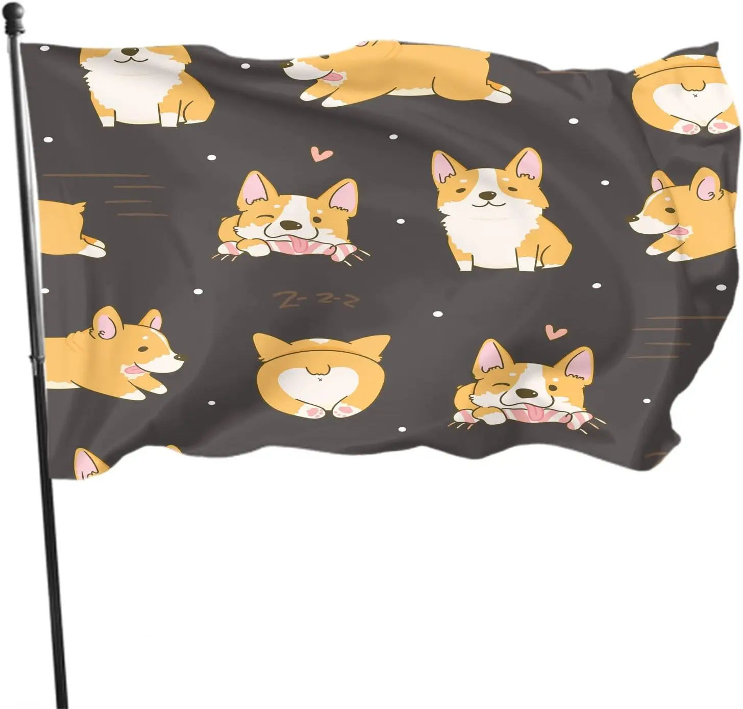 

Флаг Corgi с изображением милой собаки 3x5 футов, черные уличные флаги с изображением животных, большие баннеры для двора, украшение для дома, сада, лужайки
