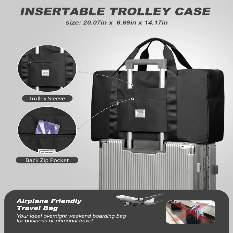 For Spirit Airlines Personal Item Bag 18x14x8 Travel Duffel Bag Underseat Large Foldable Carry-on Luggage for Women Men Weekende