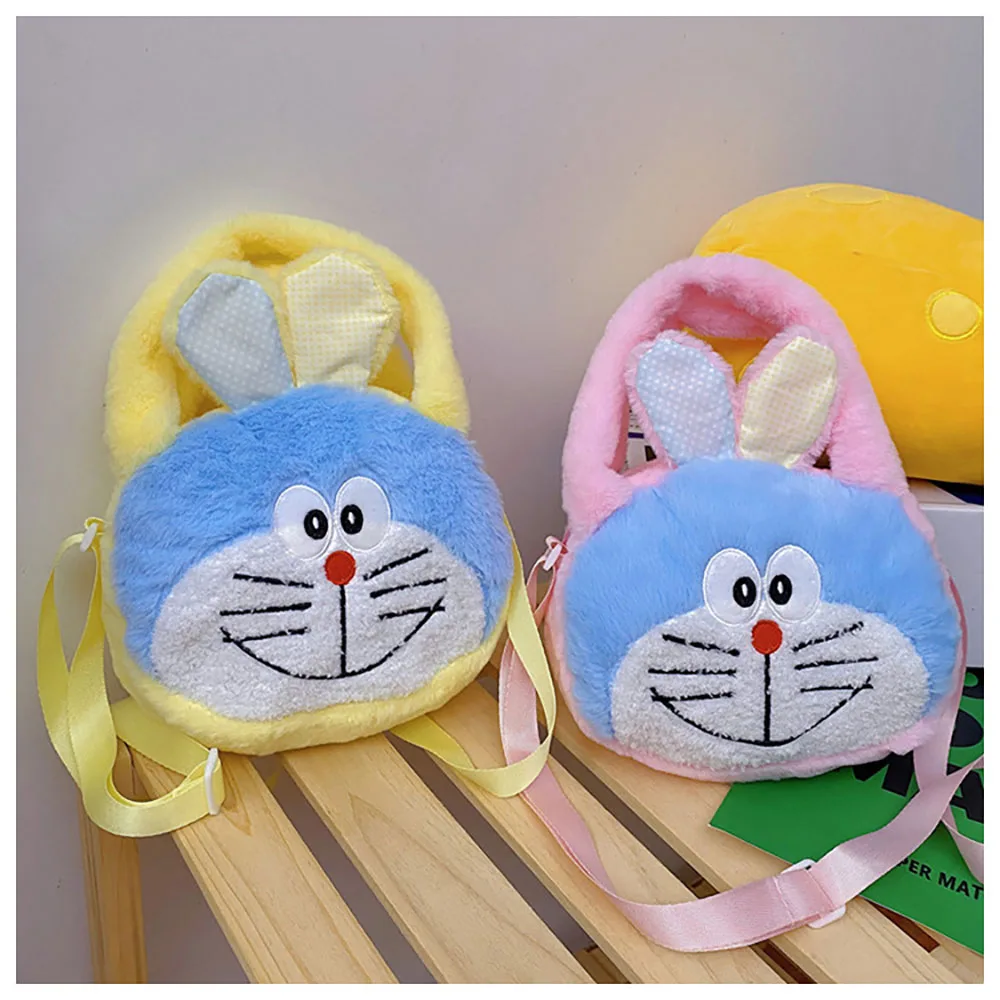 

Kawaii Anime Doraemon Plush Shoulder Handbag Cartoon Cute Plush Bag Key Coin Purse Plush Bag Portable High Quailty Kid Toy Gift