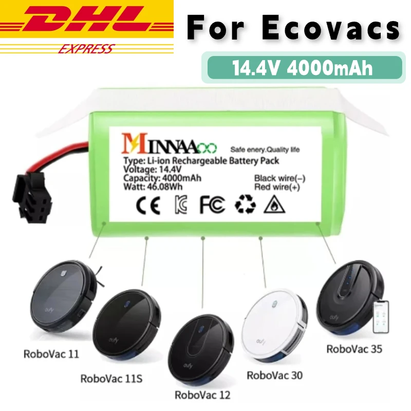 Литий-ионный аккумулятор 14 4 В для Cecotec Conga 950 990 1090 Ecovacs Deebot DN621 601/605 Eufy RoboVac 35C Panda i7 V710
