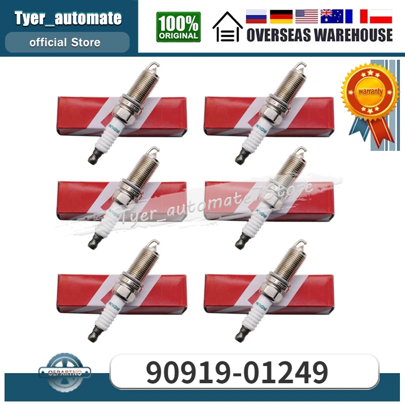 

6PCS Iridium Spark Plugs For LEXUS GS350 IS250 IS350 GS450H TOYOTA CROWN MARK X II 90919-01249 9091901249 FK20HBR11