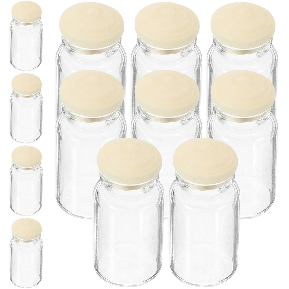 

12pcs Miniature Cork Glass Bottle Models House Mini Glass Tall Bottles