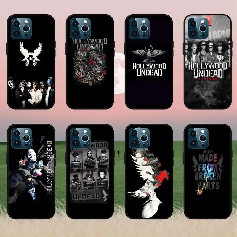 Жесткий чехол H-Hollywood undead для телефона iPhone 7 8 Plus 11 12 Mini 13 14 Pro Max X SE XR XS
