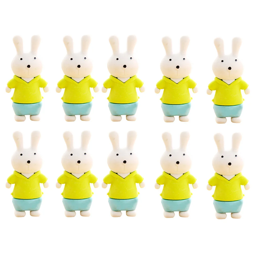 

16pcs Cartoon Rubber Student Erasers Painting Eraser Cartoon Rabbit Decor for Student