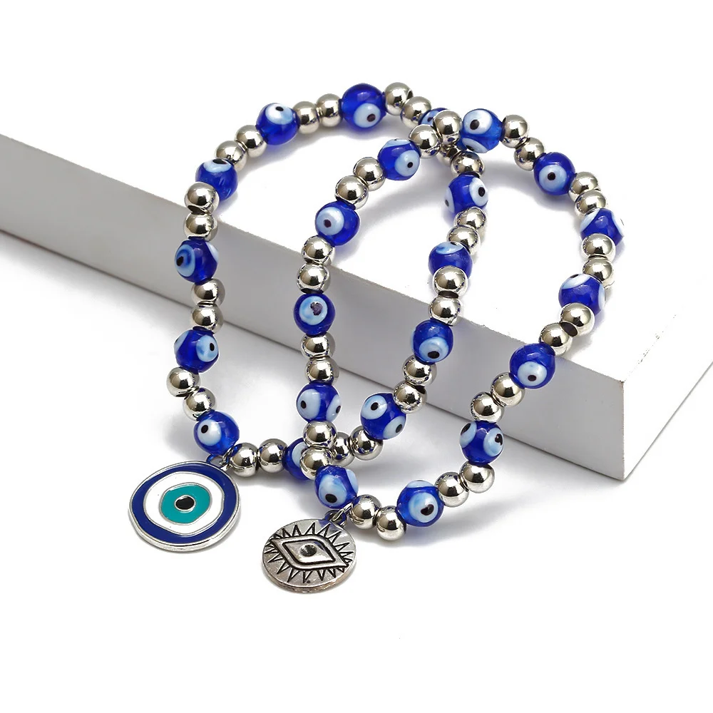 

2021 new blue eye devil's eye Beaded Bracelet woven Bracelet accessories