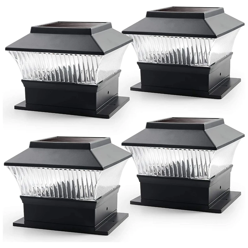 

Solar Post Lights Outdoor, 4 Pack Solar Deck Post Lights LED Waterproof Fence Post Solar Lights Post Caps For Flat