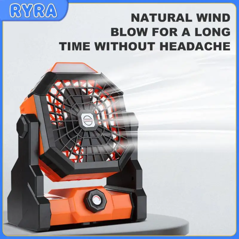 

Adjustable Wind Speed Fan Cooling Fan Quiet With Led Night Light Deskto Fan For Home Office Camping Portable 270 ° Rotation