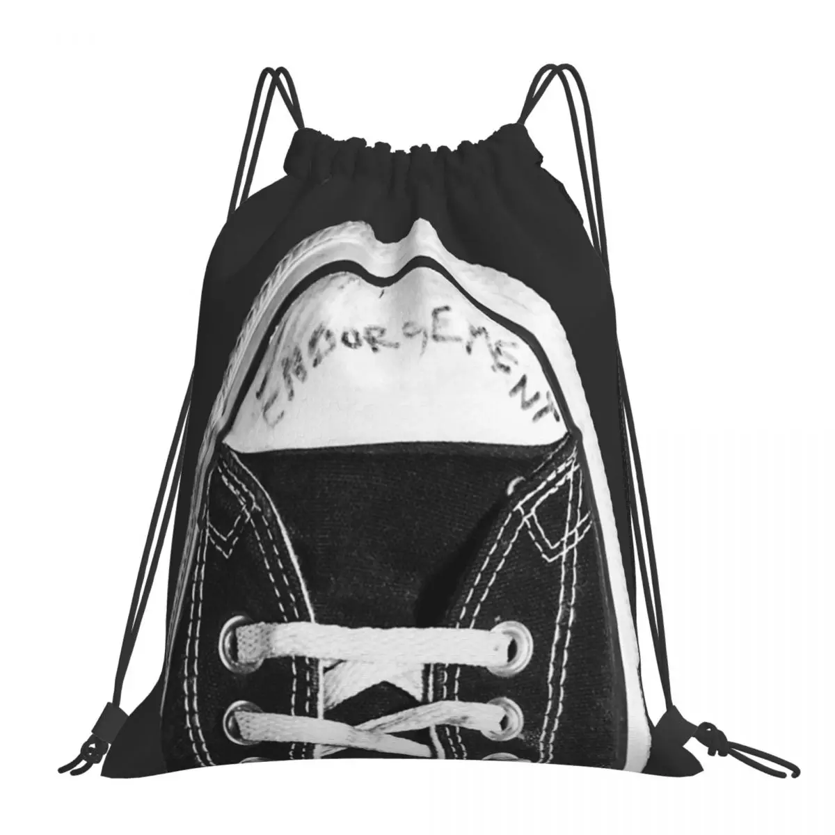 

Kurt Cobain Endorsement Converse Sneaker Backpacks Portable Drawstring Bags Drawstring Bundle Pocket Sports Bag Book Bags