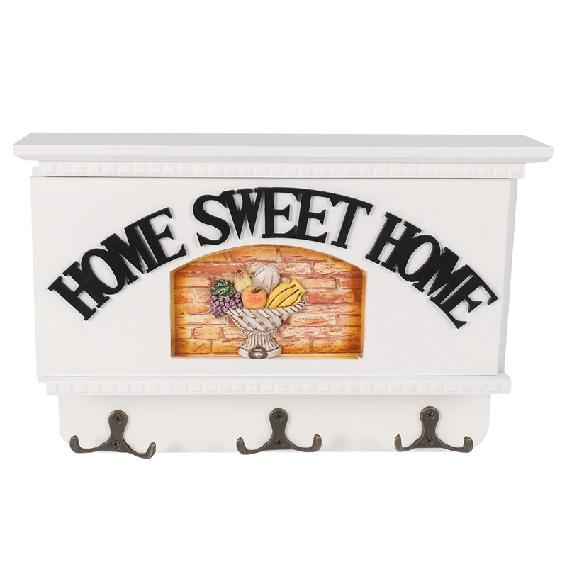 

HOT Mail Holder For Wall Key Rack For Wall White Decorative Entryway Organizer For Wall Key Holder Organizer