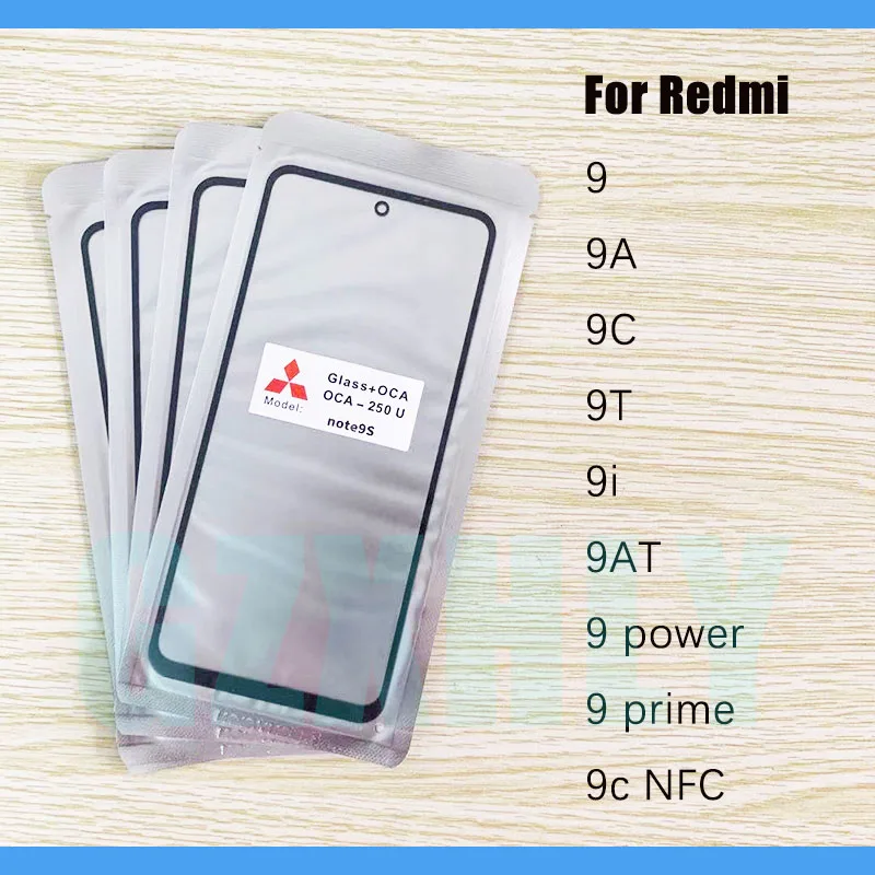 10 шт./лот стекло + OCA ЖК передний Внешний объектив для Xiaomi Redmi 9C 9A 9T 9i 9AT 9 Power праймер