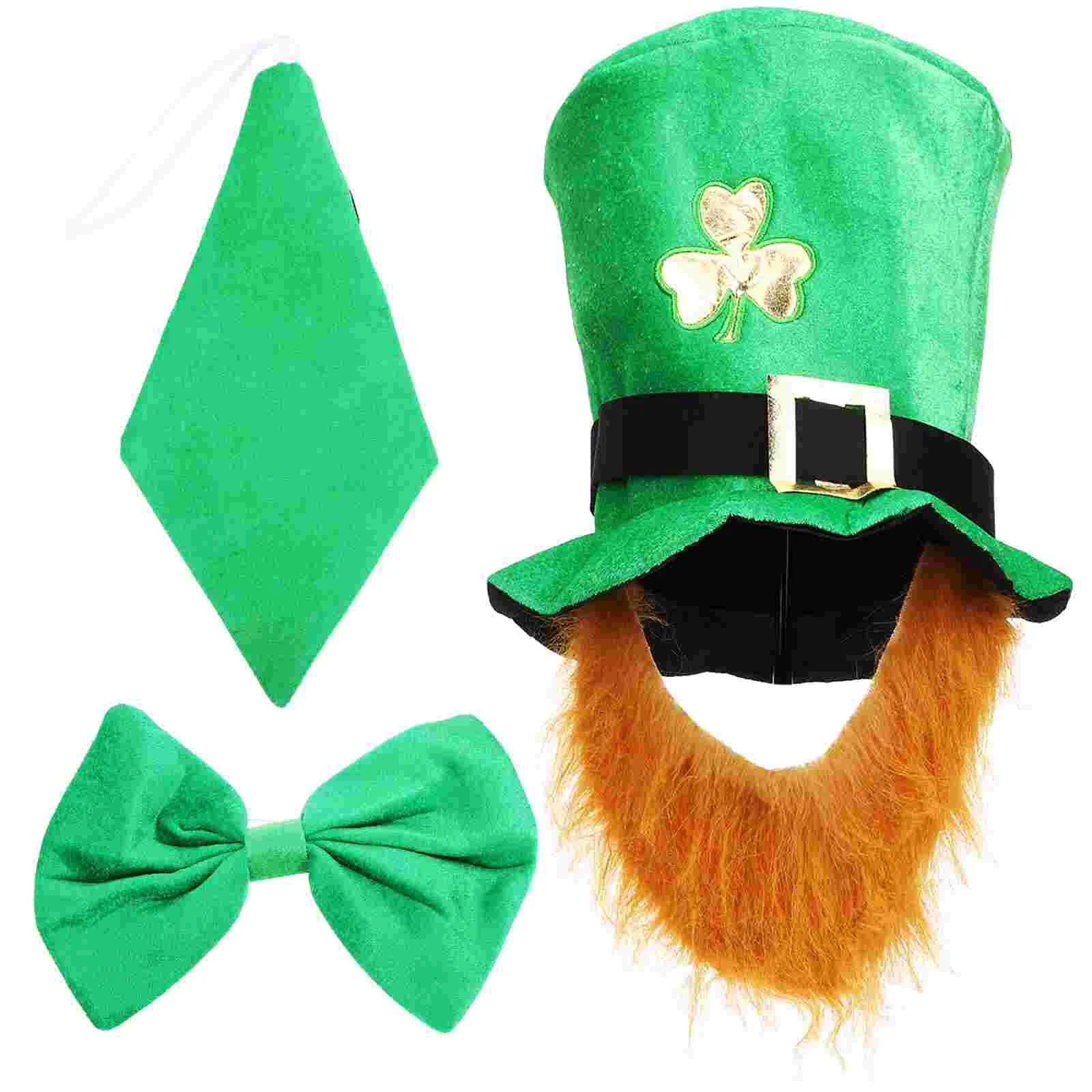 

Patrick Day S St Hat Costume Party Patricks Beard Accessories Leprechaun Favor Green Tie Bow Shamrock Ornament Set Decor