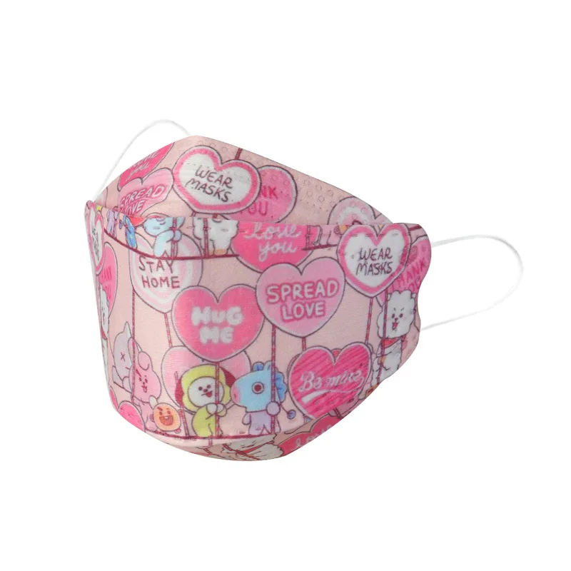 

Мультяшная детская маска KF94 с фильтром, пылезащитная дышащая маска для рта, 3-мерная маска для лица, одноразовые маски