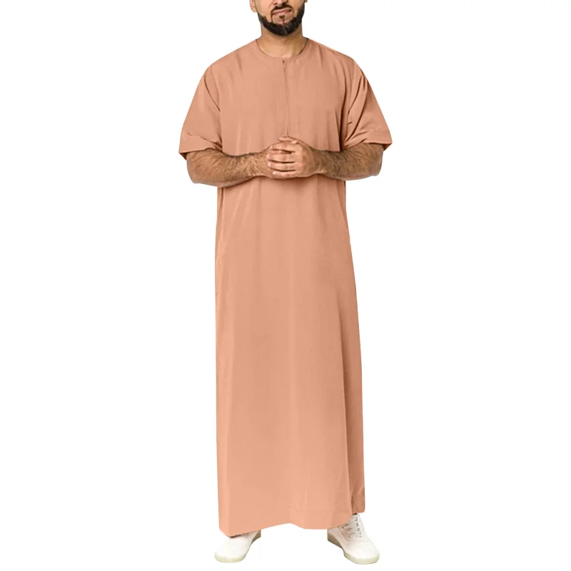 Muslim Robe New Muslim Middle East Arab Dubai Malaysian Men's Shirt Zipper