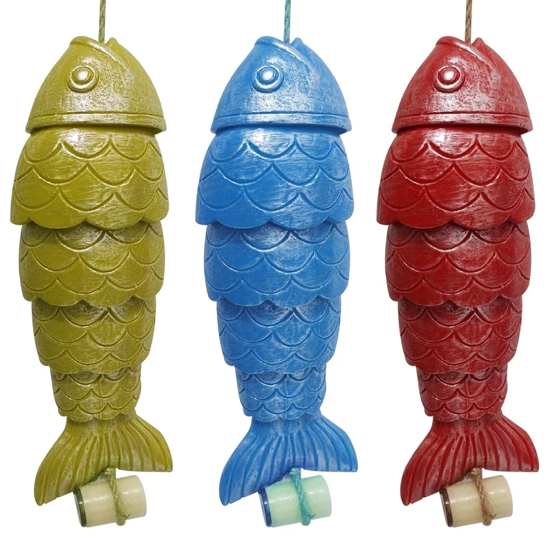 

Colored Koi Fish Wind Chime Vintage Color Carp Fish Resin Garden Art Outdoor Seaside Decor Bell For Fishers Fishing Fans