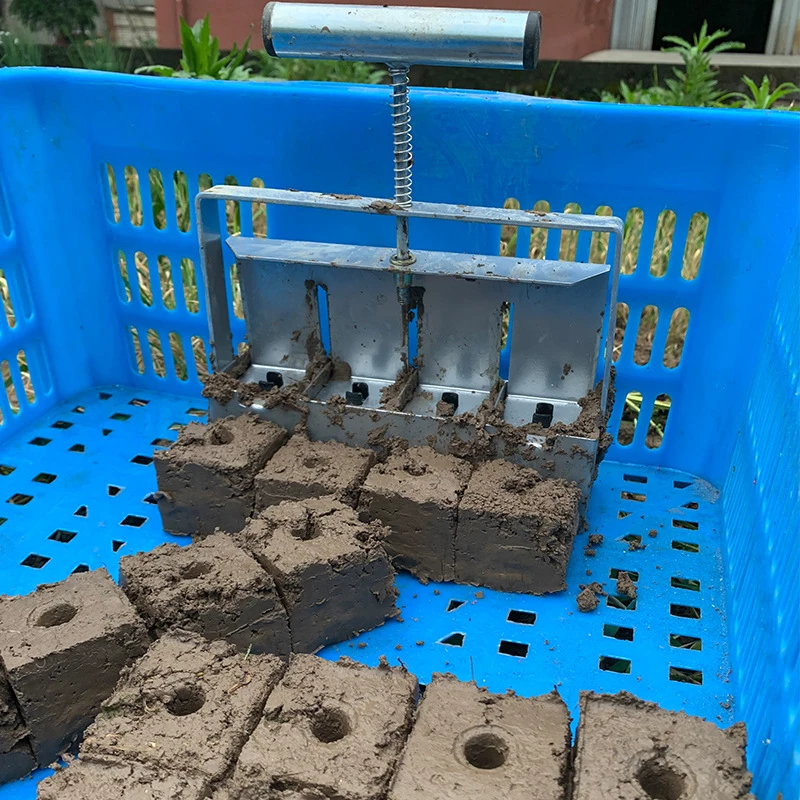 Ручной блокатор почвы 2-дюймовый инструмент для блокировки с Dibbles приготовления