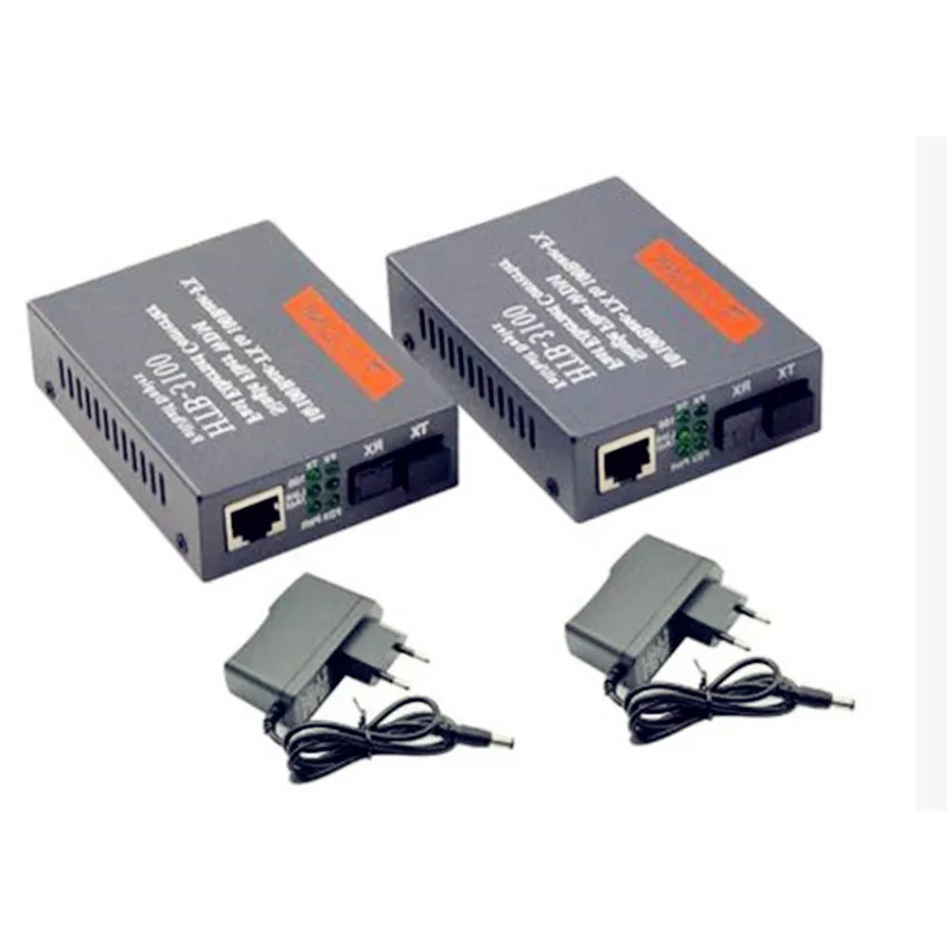 1 Pair HTB-3100 Optical Fiber Media Converter Transceiver 10/100M