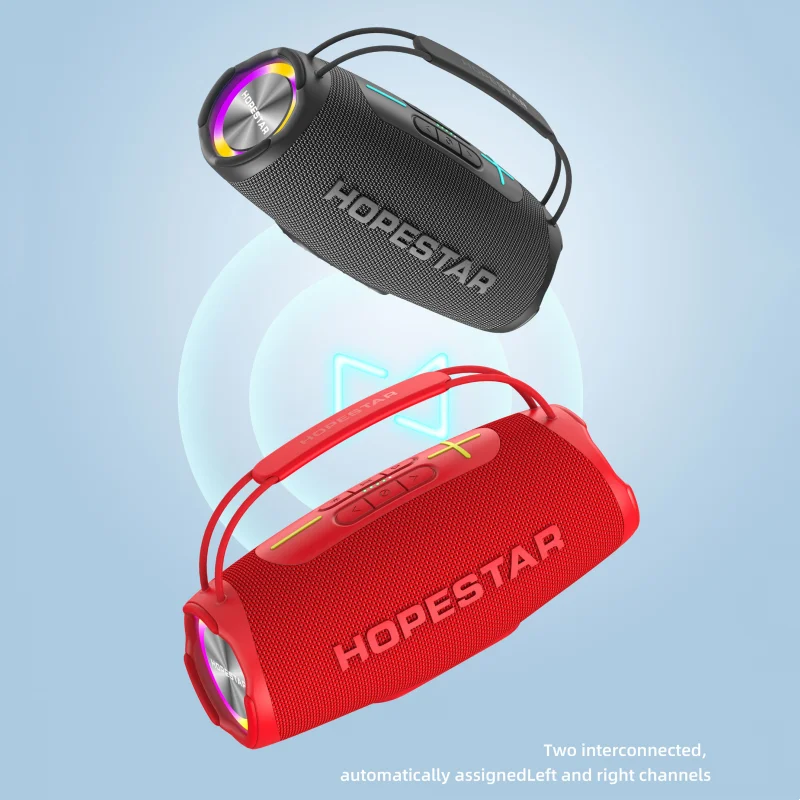 Фото Уличные водонепроницаемые Bluetooth-колонки HOPESTAR H53, мощный беспроводной сабвуфер мощностью 35 Вт, TWS, басовый динамик с длительной производительностью 5200 мАч №3
