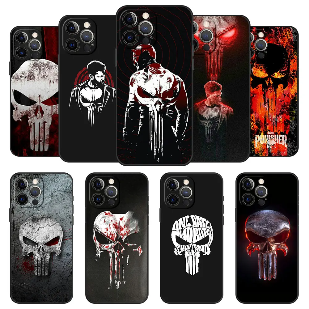

Case Funda for iPhone 8 Plus XS SE XR 7 11 12 13 Pro Max 2020 12pro 7plus 6plus 2022 6 Marlve Punisher Cell Official Soft