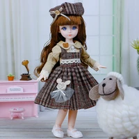 12 inch bjd doll 22 movable joints 16 makeup dress up color 3d big eyeball 30 cm dolls with fashion clothes for girls diy toy
