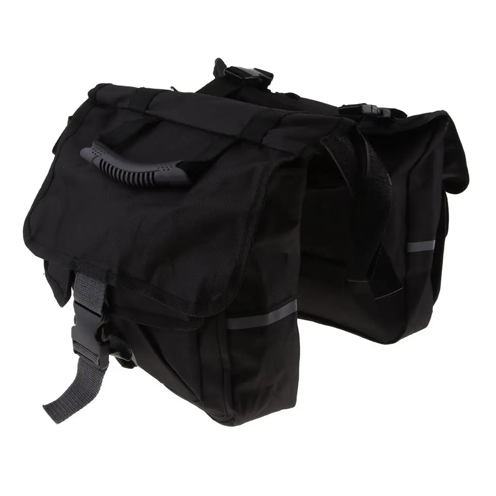 

Black Canvas Motorcycle Saddle Bag Luggage Bag Decor