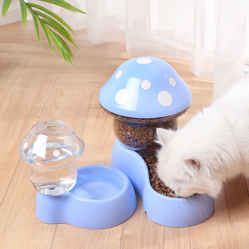 New Bowl Feeding Feeder Pet Kitten Automatic Cats Dog Dogs Type For Drinking Dogs Food Bottle Cat Bowls Bowl Water Mushroom