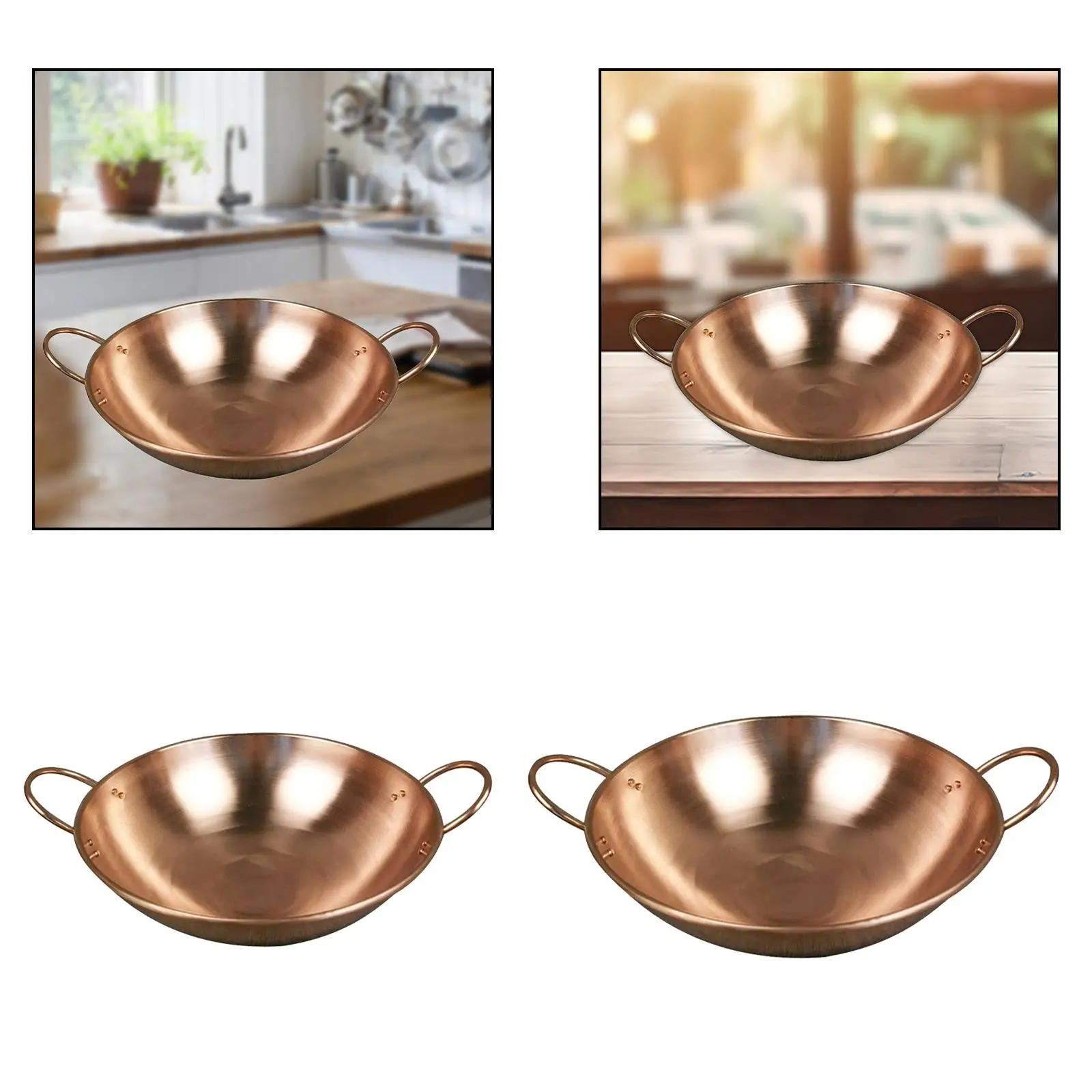 Pure Copper Pot for Stovetop Thick Fry Pan without Lid Whipping Bowl Copper Jam Pure Copper Pot for Stovetop Thick Fry Pan without Lid Whipping Bowl Copper Jam