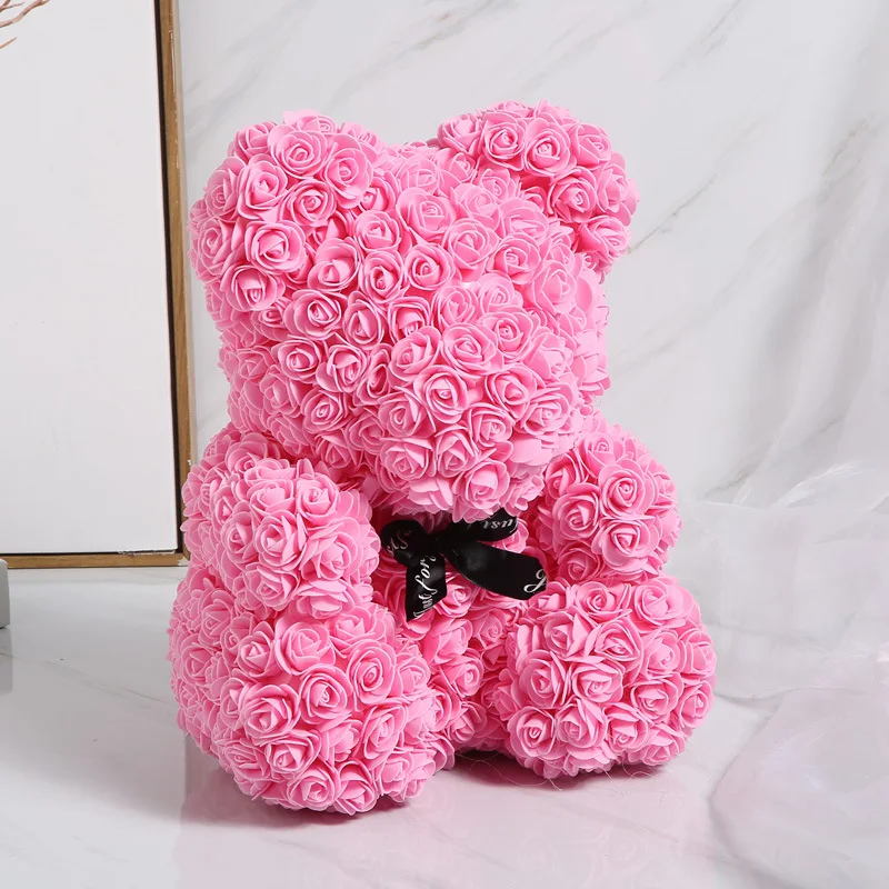 

Искусственный плюшевый мишка с розой Uflower