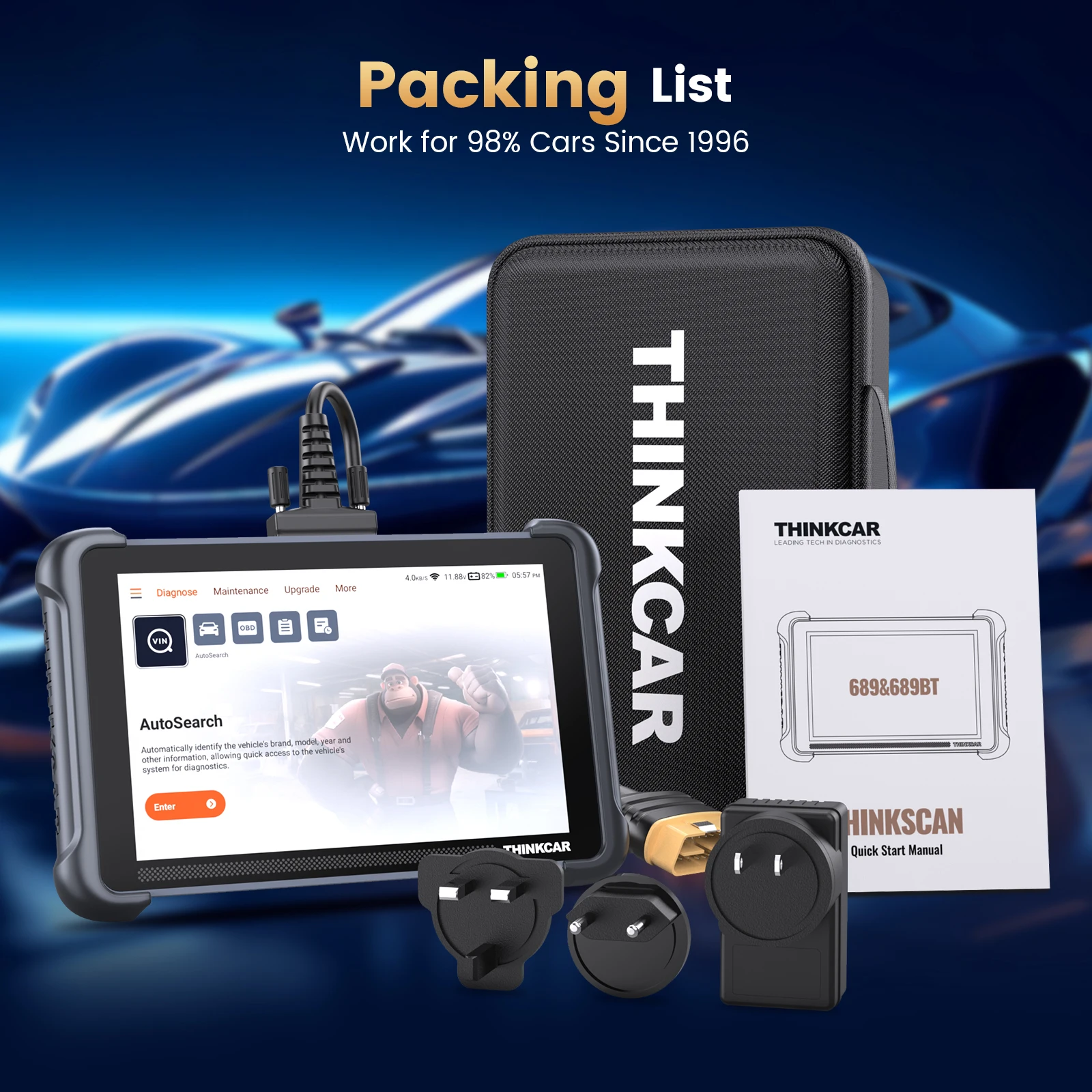 

THINKCAR THINKSCAN 689, профессиональные автомобильные диагностические инструменты, CANFD DOIP, двунаправленное кодирование ЭБУ 34, полный системный сканер сброса Obd2
