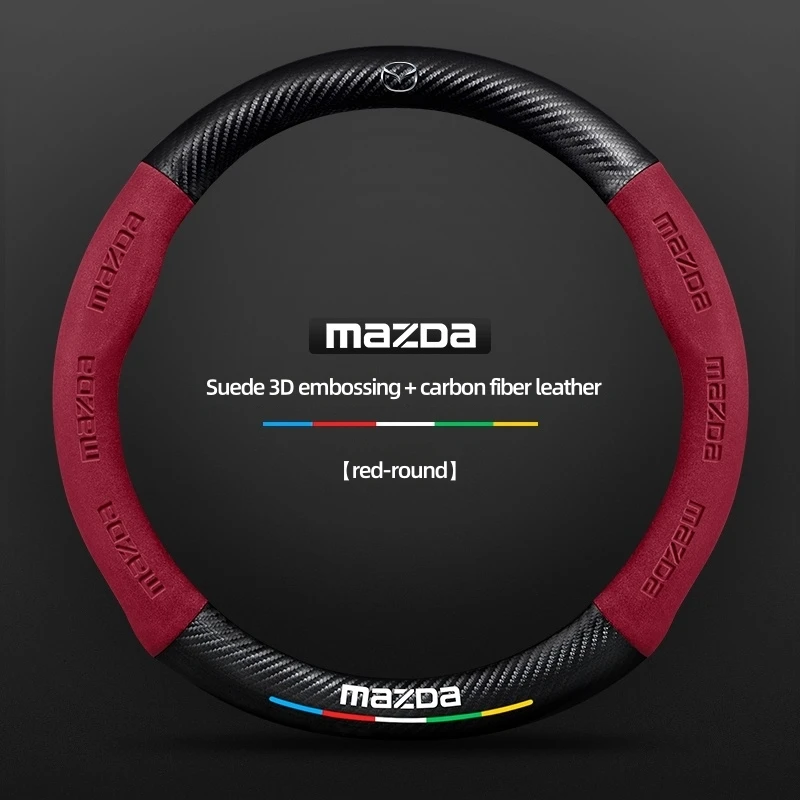 

Автомобильный замшевый кожаный чехол на руль из углеродного волокна для Mazda BT-50 CX-3 CX-4 CX-5 CX-7 CX-9 MX5 Mazda 3 Axela 6 Gh Gj Demio Car