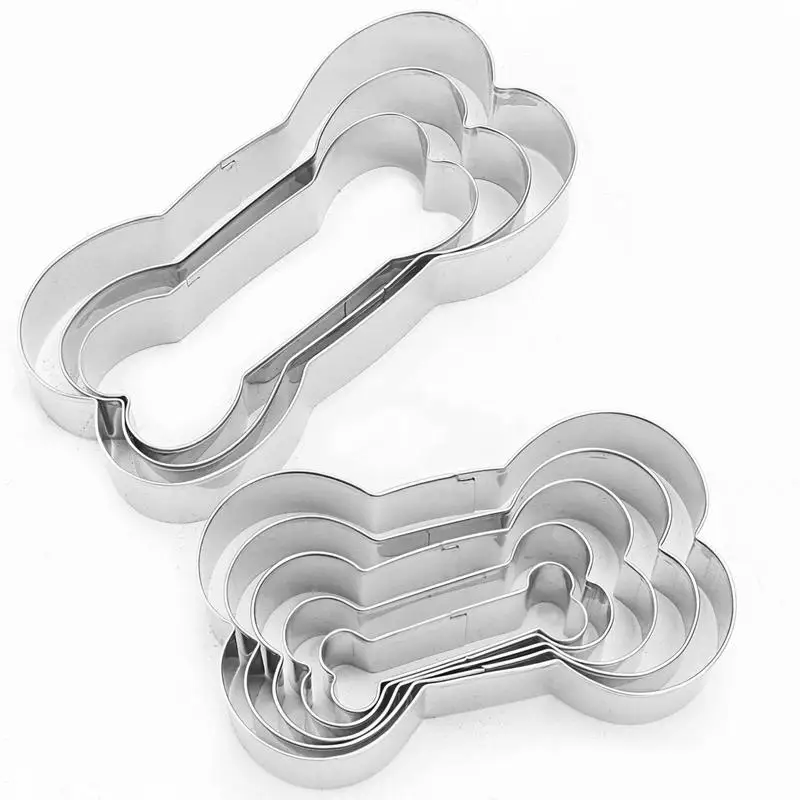 

3/5Pcs DIY Fondant Biscuit Cookie Cutter Embosser Mold Dog Bone For Cake Chocolate Decorating Tools Pastry And Bakery Baking Kit