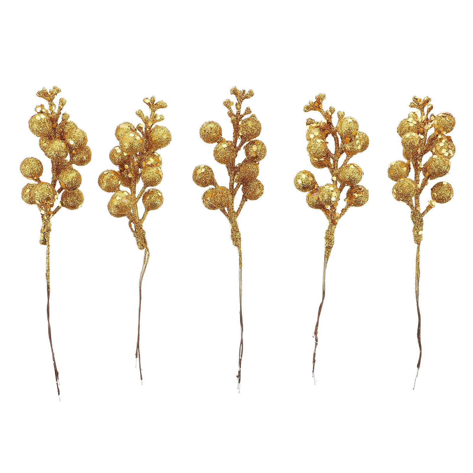 

Christmas Leafleaves Decor Tree Decorations Picks Glitter Adornment Berry Ornament Artificial Berries Golddecoration Holly Party