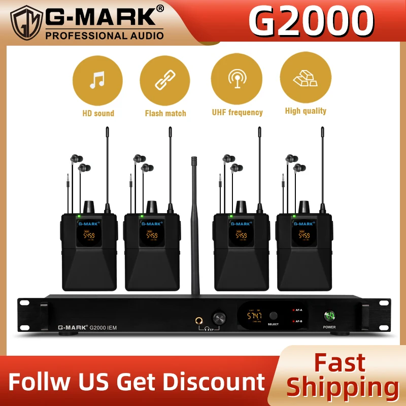 G-MARK G2000 беспроводной монитор-вкладыш UHF моно сценический обратный механизм с