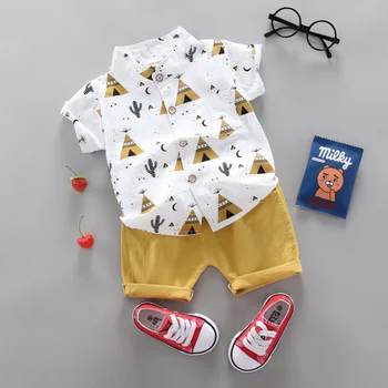 Summer Fashion Baby Boy's Suit Casual Clothes Set Top Shorts 2PCS Baby Clothing Set for Boys Kids Clothes 1