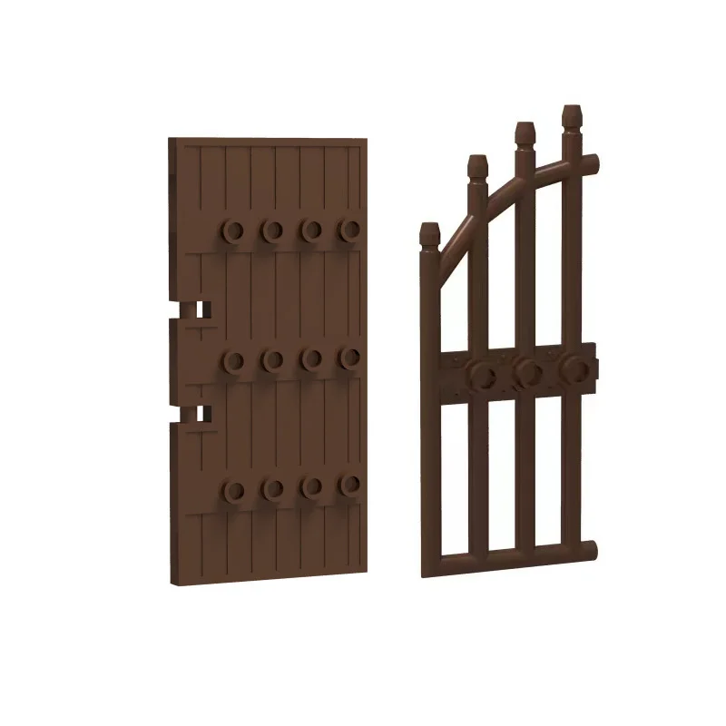 

Small Particle Building Block Wooden Door Iron Gate Compatible with Lego Toy Brick Scene Building Accessories 42448 87601