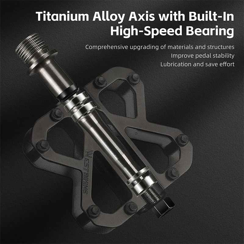 Легкие велосипедные педали WEST BIKING из титана 3 подшипника расширенная полоя
