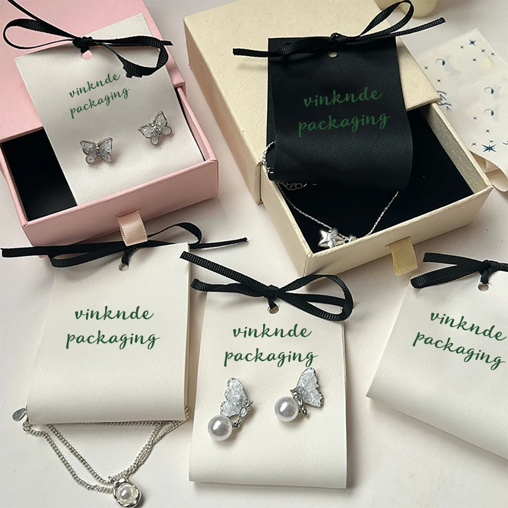 100 шт. 6x17 см индивидуальный логотип из хлопчатобумажной ткани ювелирные изделия